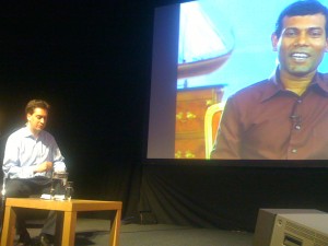 Ed Milliband and President Nasheed